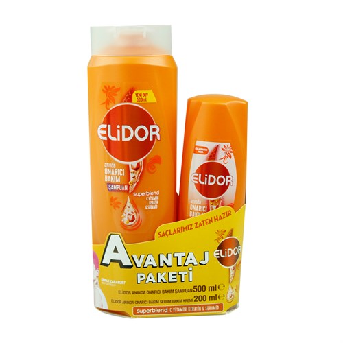 Elidor Şampuan Anında Onarıcı 500 Ml+200 ml Saç Kremi